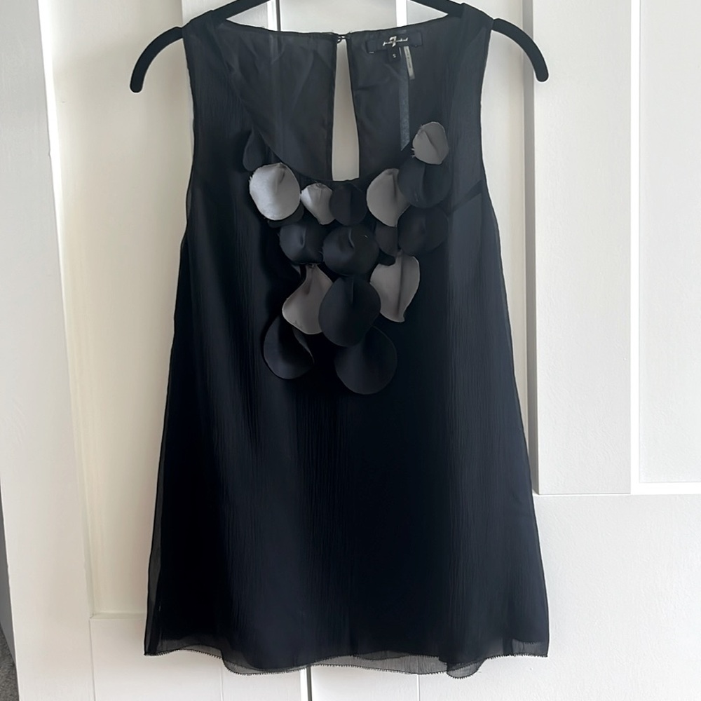 7 for all mankind black sleeveless top